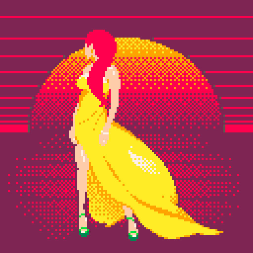 Redhead, Yellow Dress, Sunset