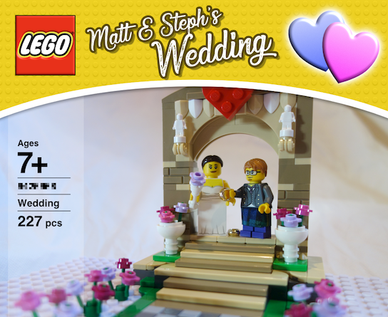 LEGO® wedding arch boxart.